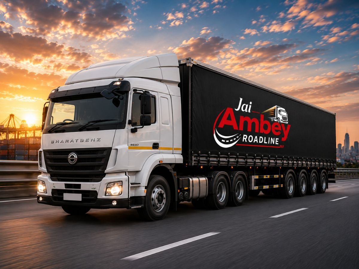 Jai Ambey Roadline truck on national highway